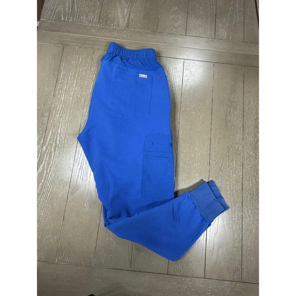 FIGS Cairo Cargo‎ Pants Mens Small Blue Button Jogger Scrub Workwear Nurse